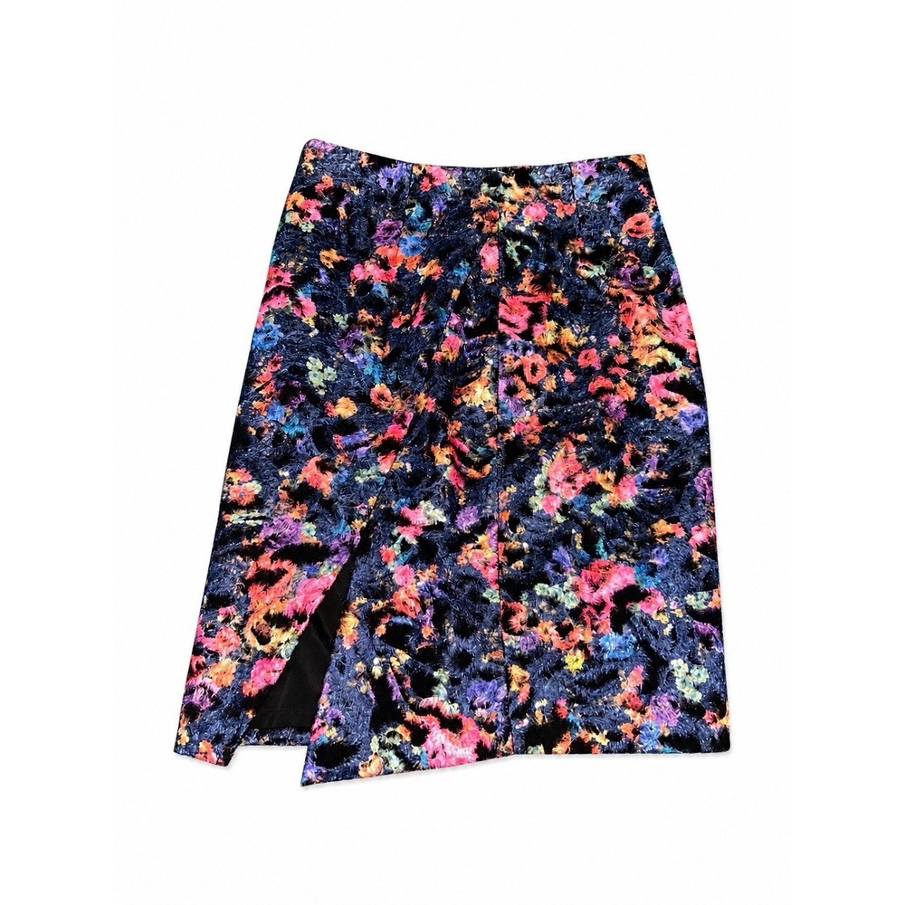 Doncaster Collection Multicolor Floral Pencil Skirt Knee Length Slit Size 6